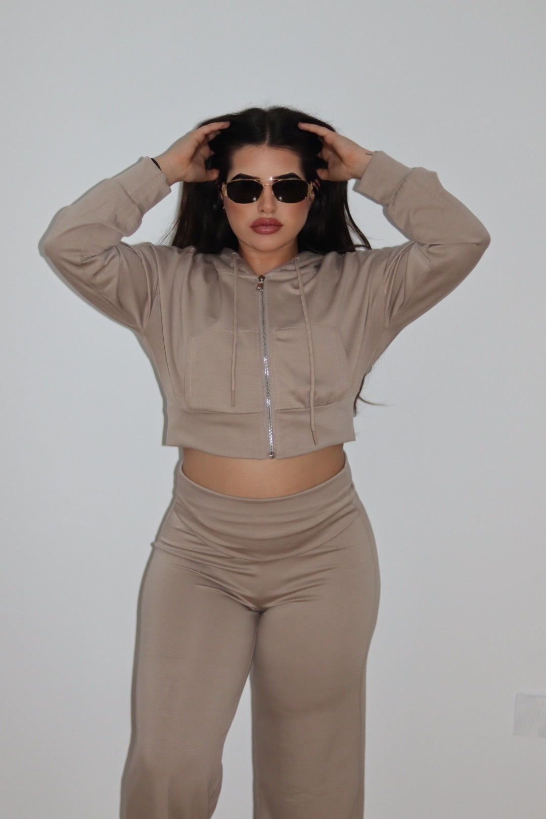 CHAQUETA CROP - TAUPE