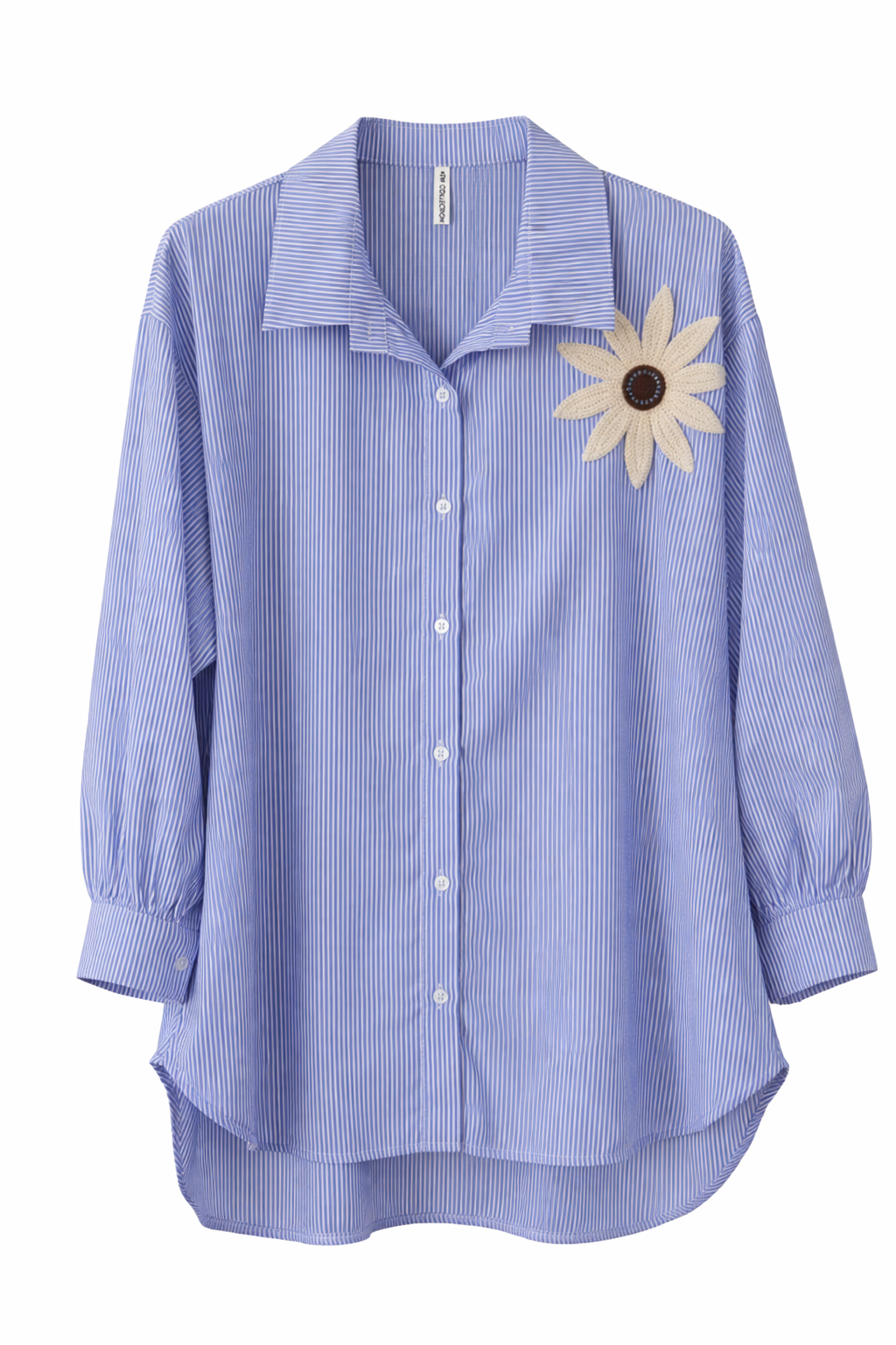 CAMISA OVERSIZE DETALLE - AZUL CELESTE