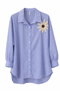 CAMISA OVERSIZE DETALLE - AZUL CELESTE