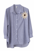 CAMISA OVERSIZE DETALLE - AZUL MARINO