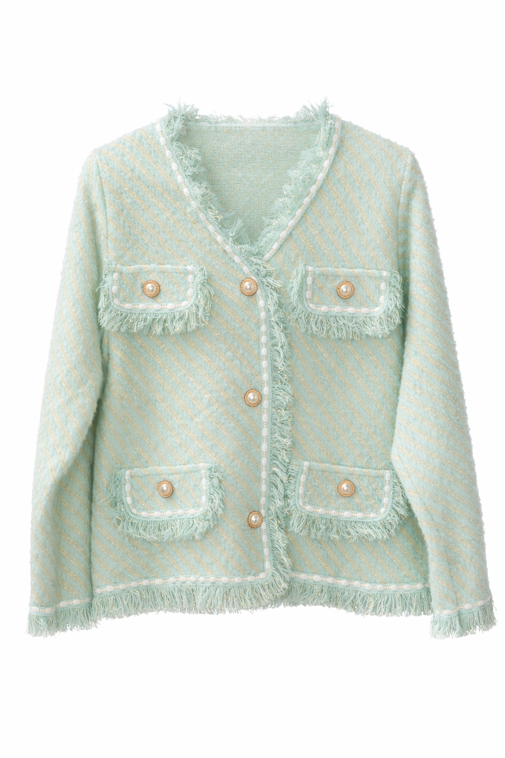 CHAQUETA TWEED - VERDE AGUA